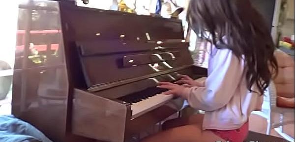  Britney Blue getting fingered naked on a piano